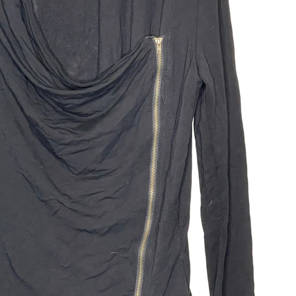 Market & Spruce Womens Zip Top Size‎ Small Black LS Stretch Blend Shirt - Picture 3 of 7